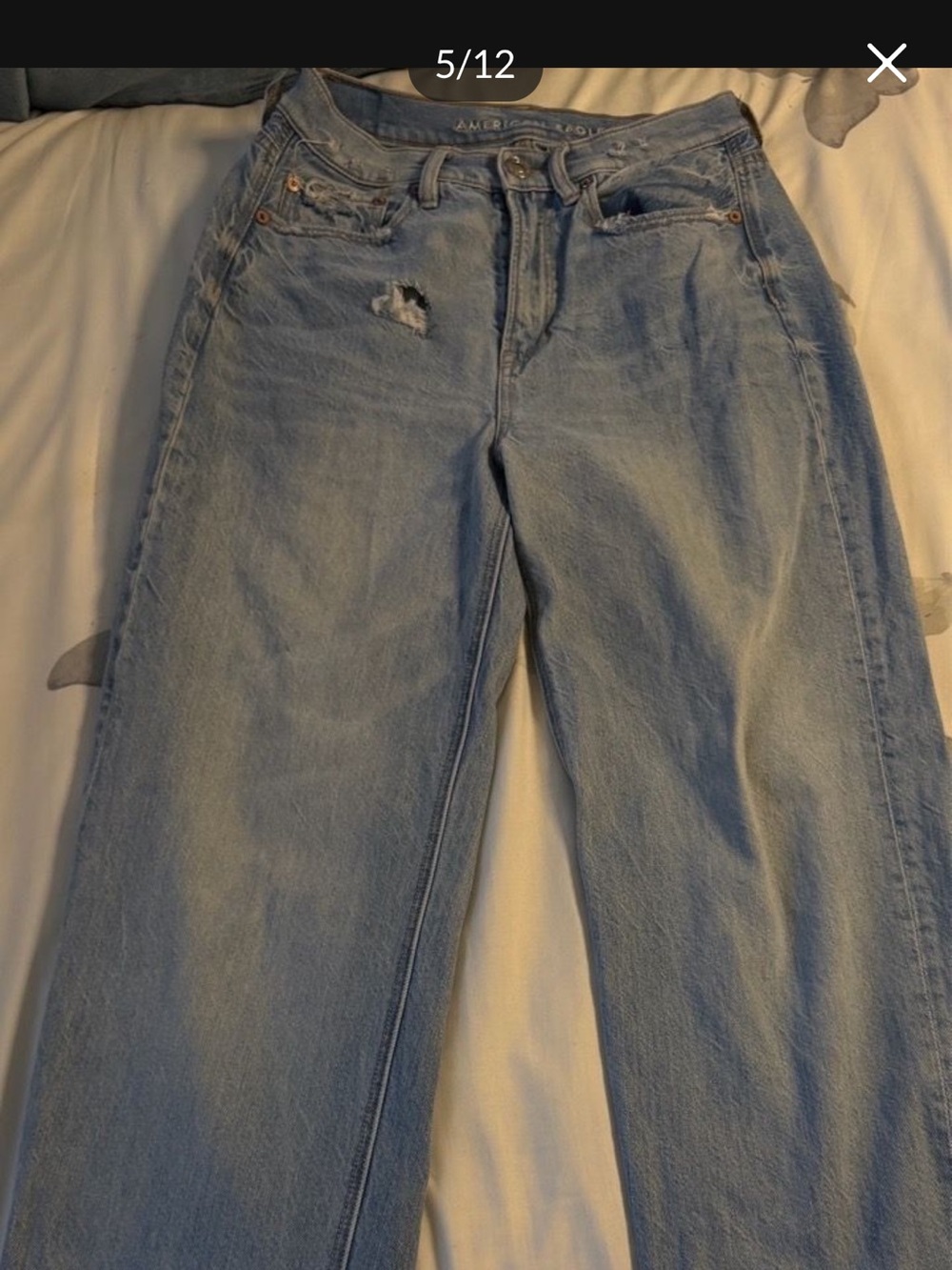 American Eagle Outfitters Light Blue Straight-Leg Women's Jeans